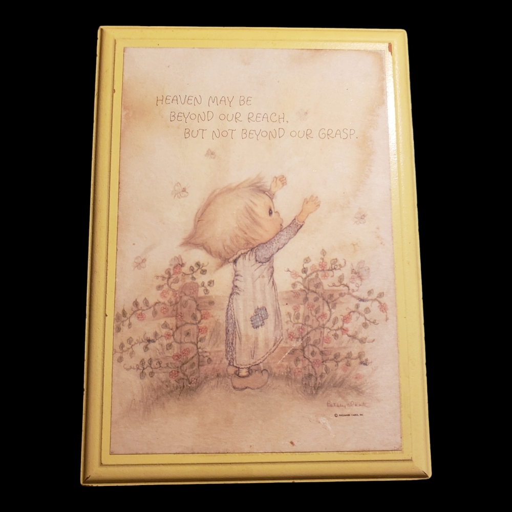 Vintage Hallmark Springbok Wall Plaque "Heaven May Be Beyond Our Reach"